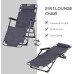  2 x Black Neo Folding Chaise Lounge Chair for Outside, 2-in-1 Sun Chair with Pillow & Pocket, Adjustable Pool Chair for Beach, Patio, Lawn, Garden